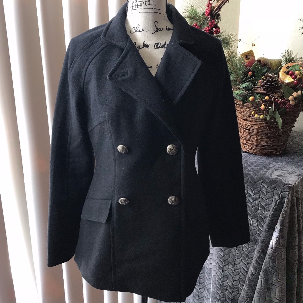 Banana Republic Black Short Wool Jacket